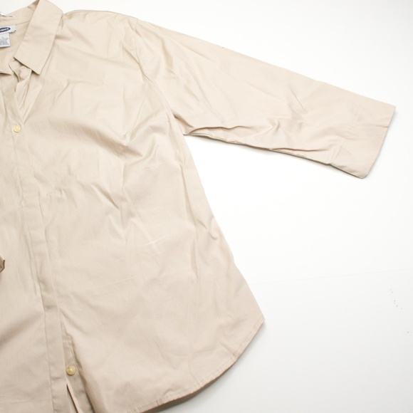 Old Navy Stretch Beige Button Down Shirt - Picture 5 of 7